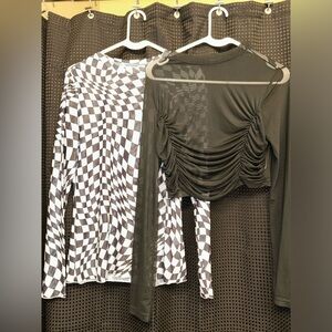 Black and Checkered Sheer Tops